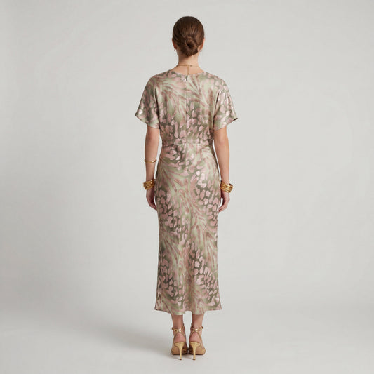 CASANDRA™ | VESTIDO MIDI TONO COBRE