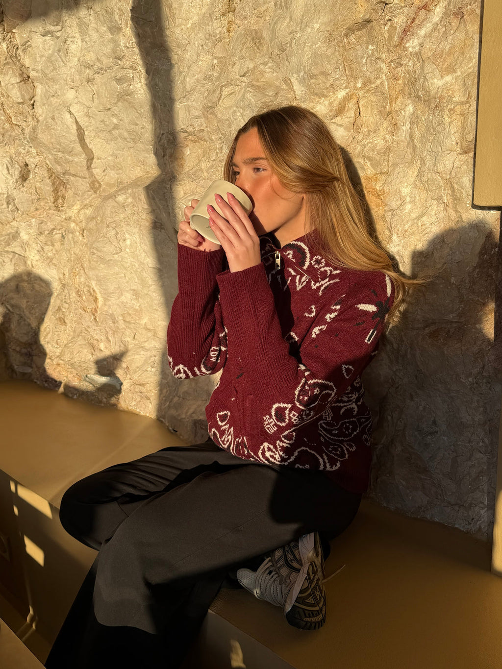 LETICIA | CARDIGÁN CON CREMALLERA DE ESTAMPADO PAISLEY