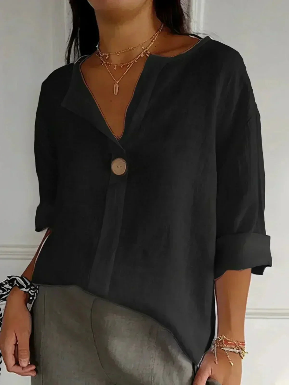 GEMMA | TOP HOLGADO CON CUELLO EN V