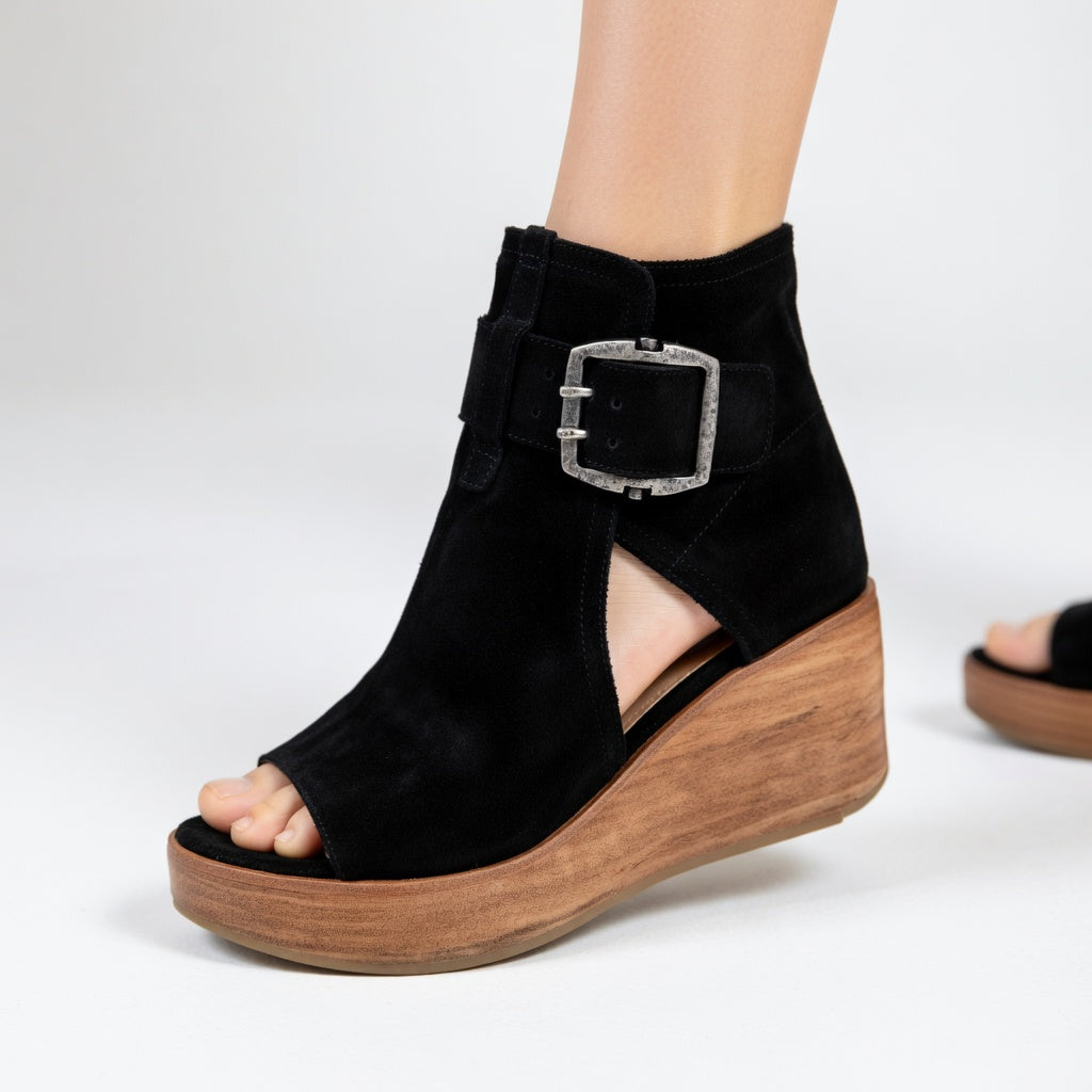 CELESTE™ | BOTINES ABIERTOS CON CUÑA DE DISEÑO MODERNO