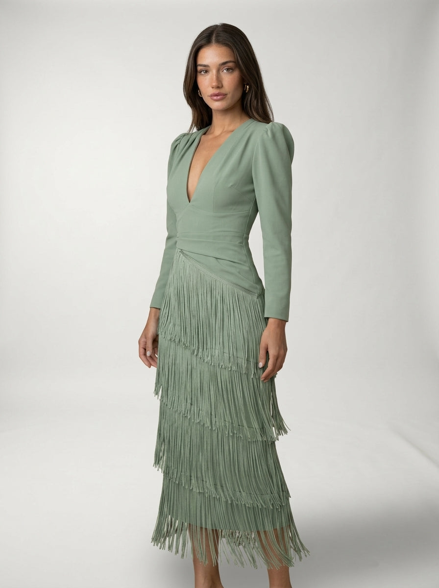 Vestido Flecos