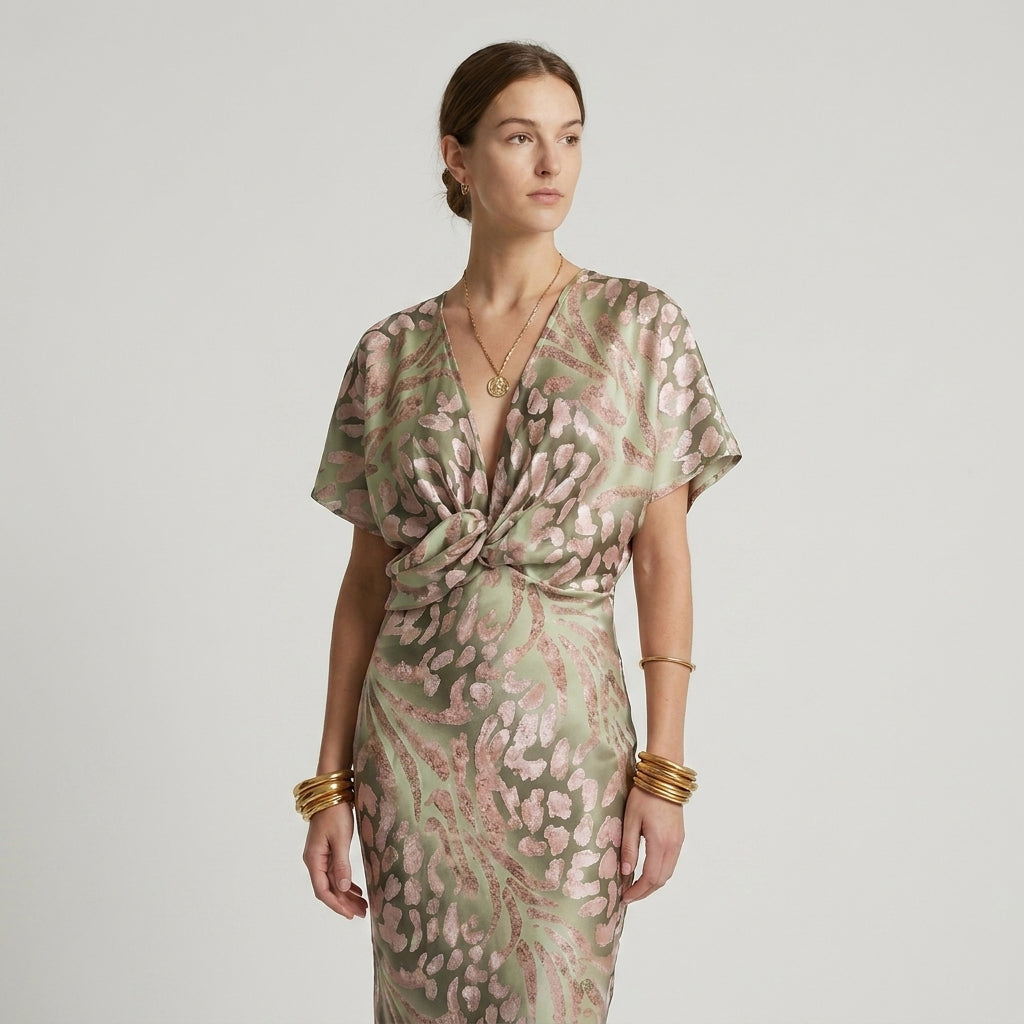 CASANDRA™ | VESTIDO MIDI TONO COBRE