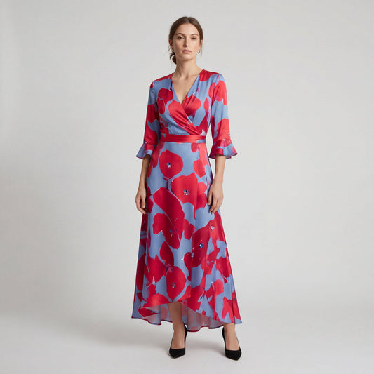 EMILIA | ELEGANTE VESTIDO LARDO CON ESTAMPADO FLORAL