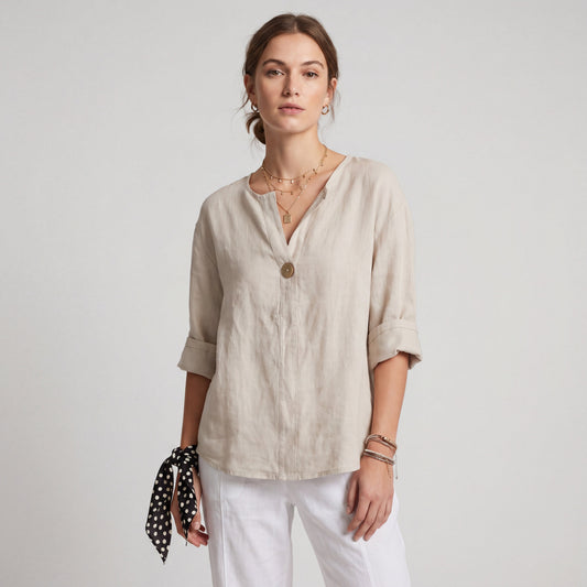 GEMMA | TOP HOLGADO CON CUELLO EN V