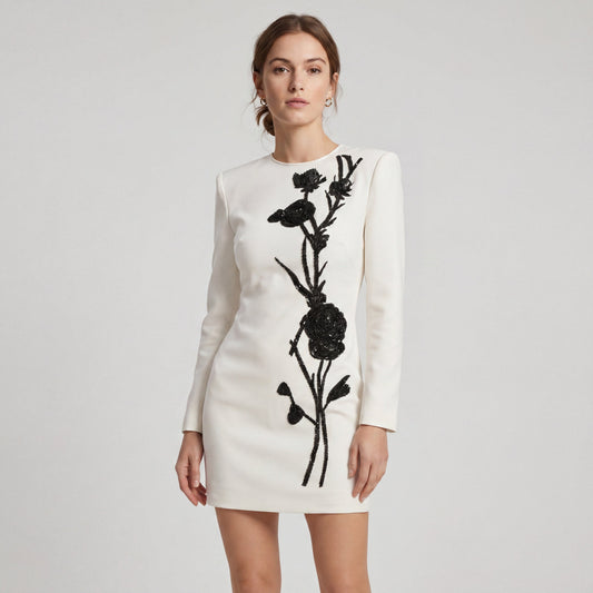 VENUS | MINI VESTIDO CON BORDADO FLORAL