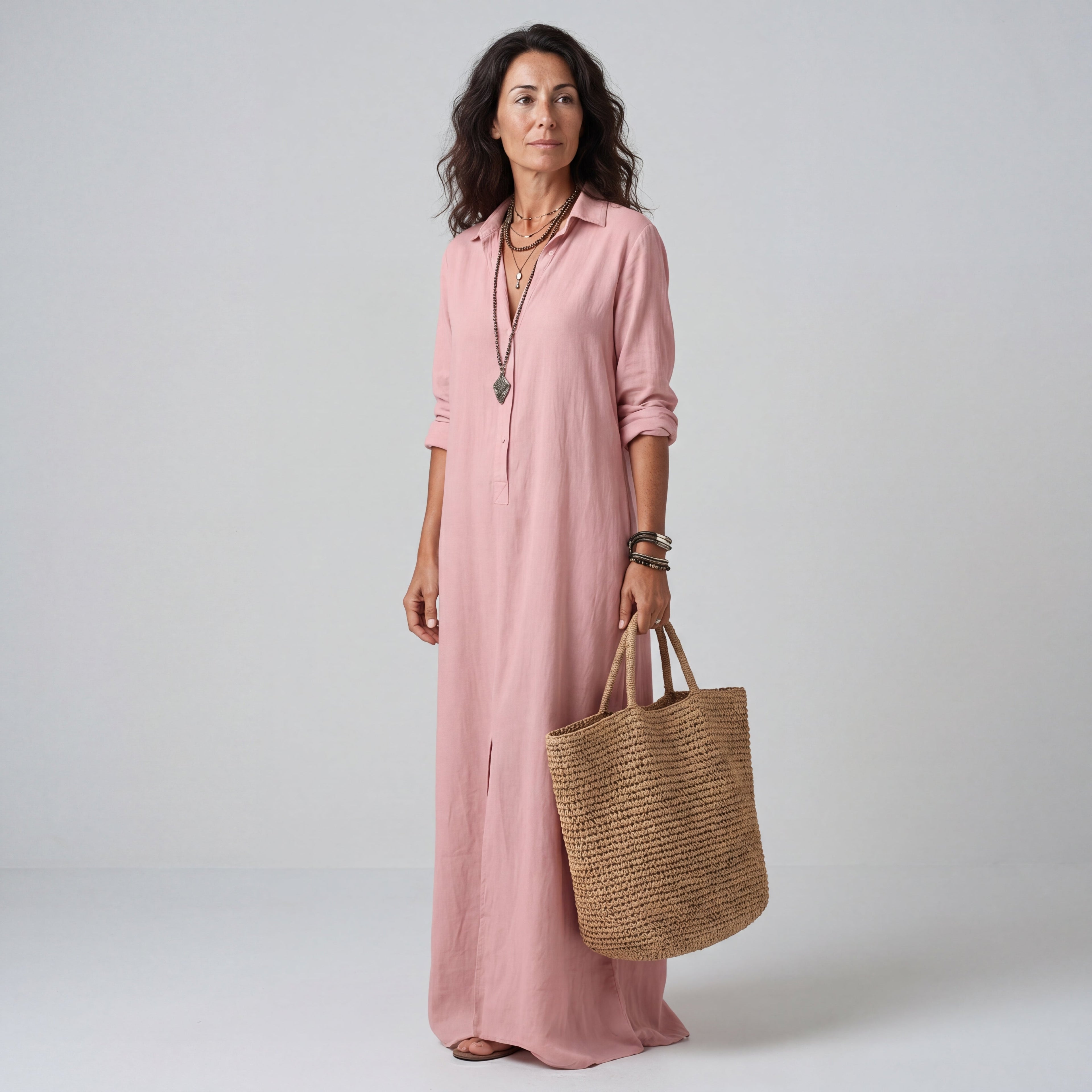 SOLE | VESTIDO LARGO Y HOLGADO CON BOTONES