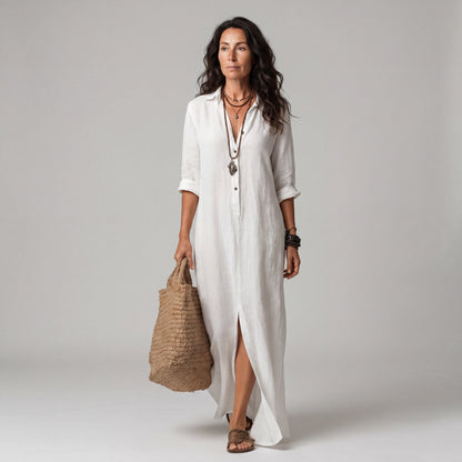 SOLE | VESTIDO LARGO Y HOLGADO CON BOTONES
