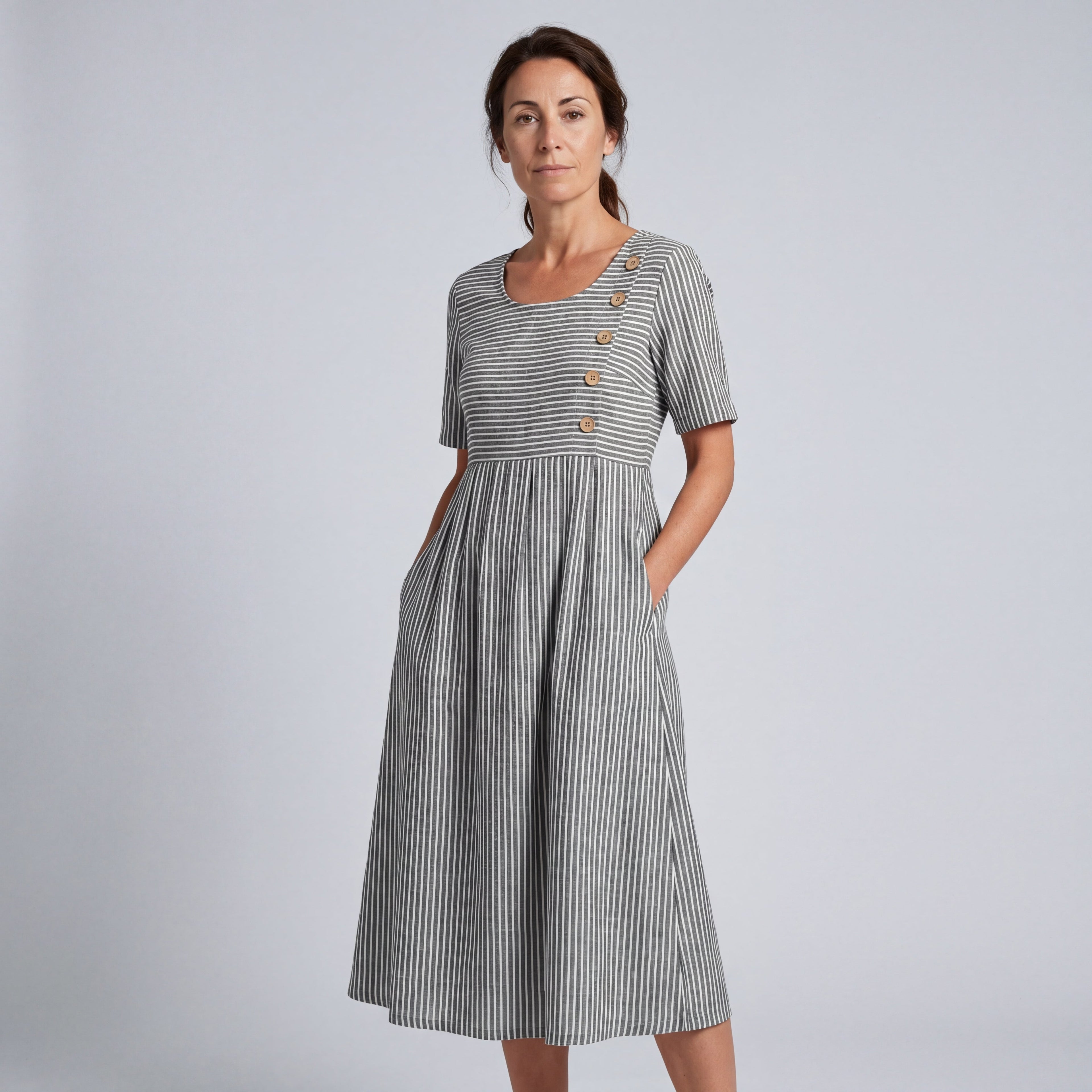 ROCÍO | VESTIDO MIDI A RAYAS