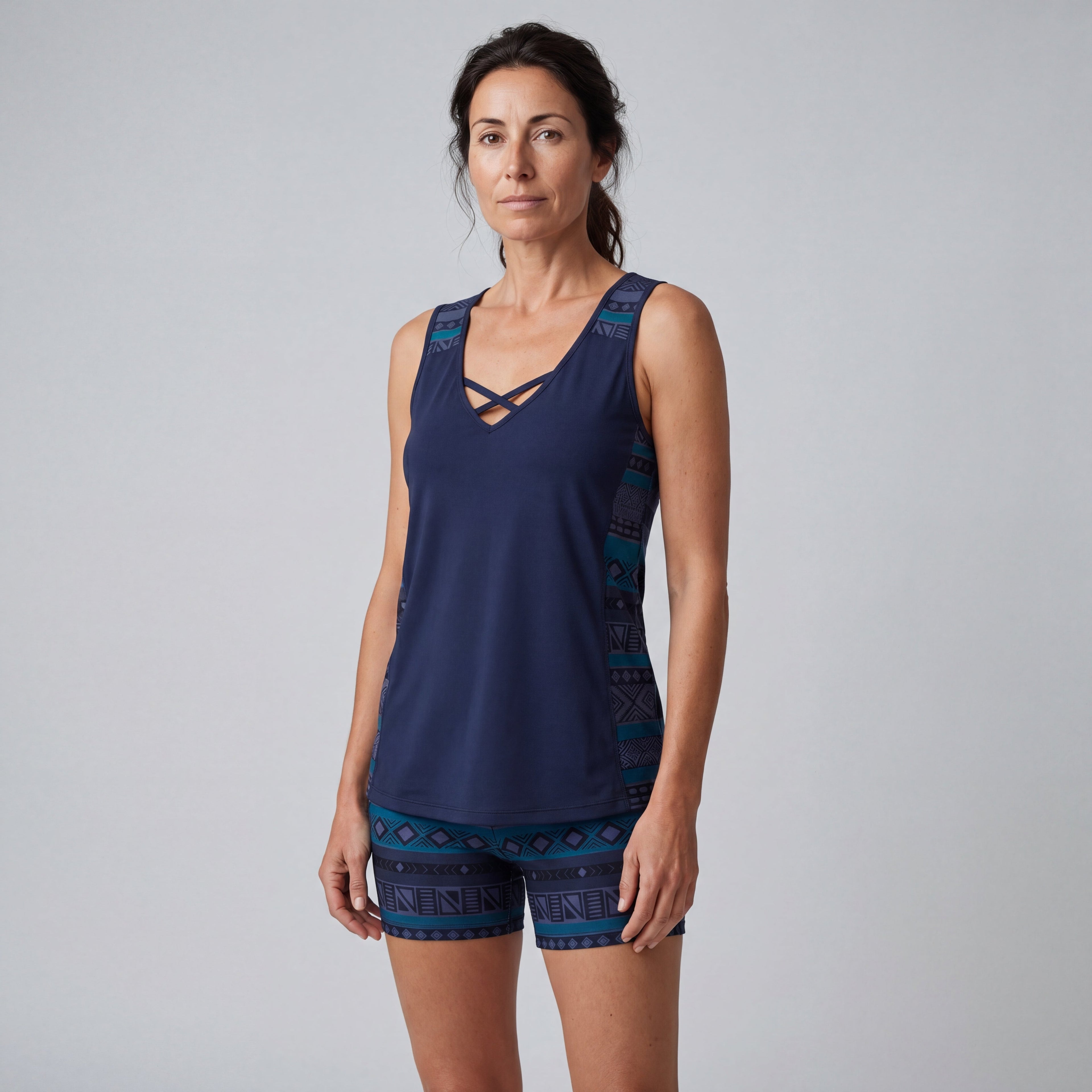 ROCÍO | TANKINI CON ESTAMPADO GEOMÉTRICO Y ESCOTE EN V