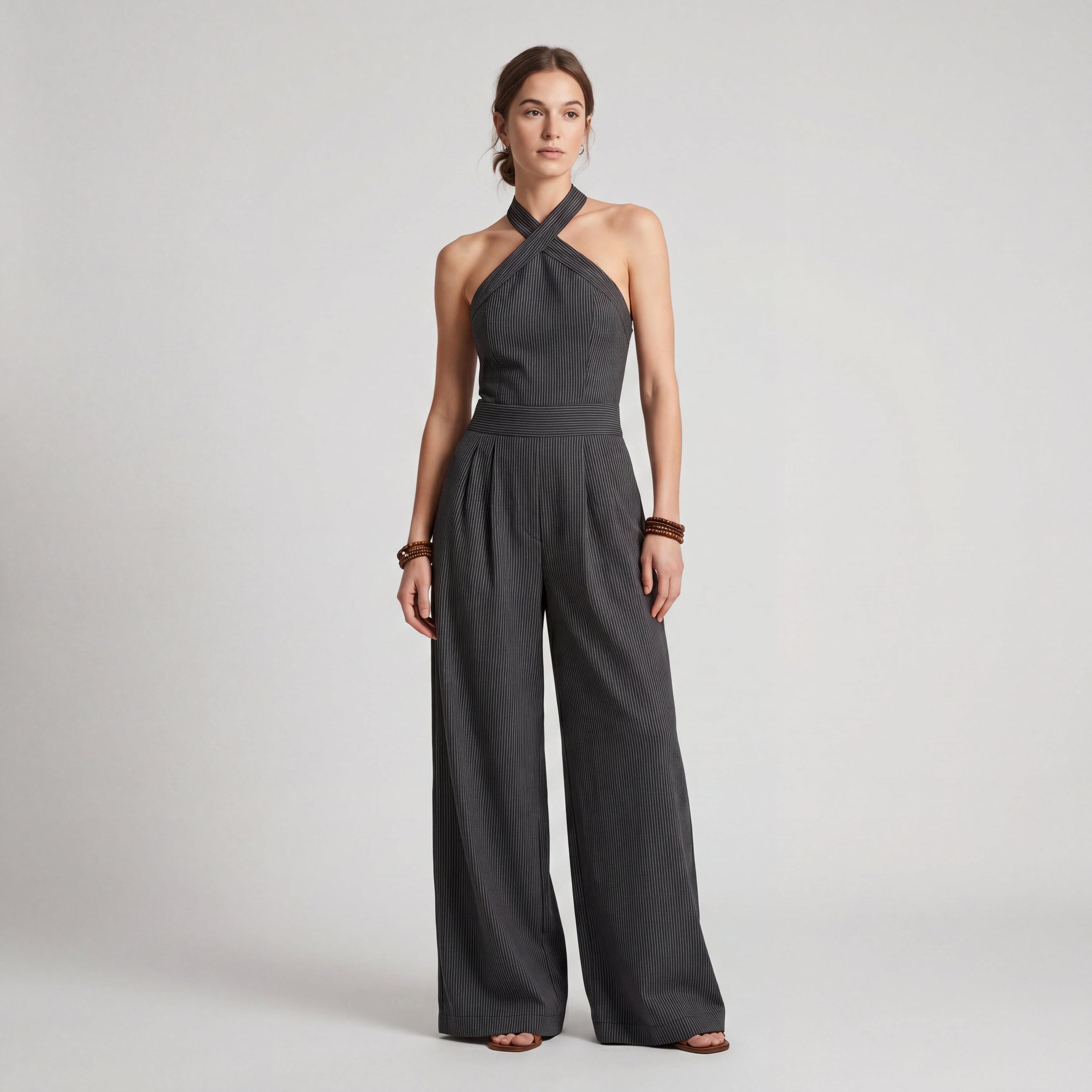 BLANCA | MONO DE LINO Y ALGODÓN CON UN ELEGANTE ESCOTE CRUZADO