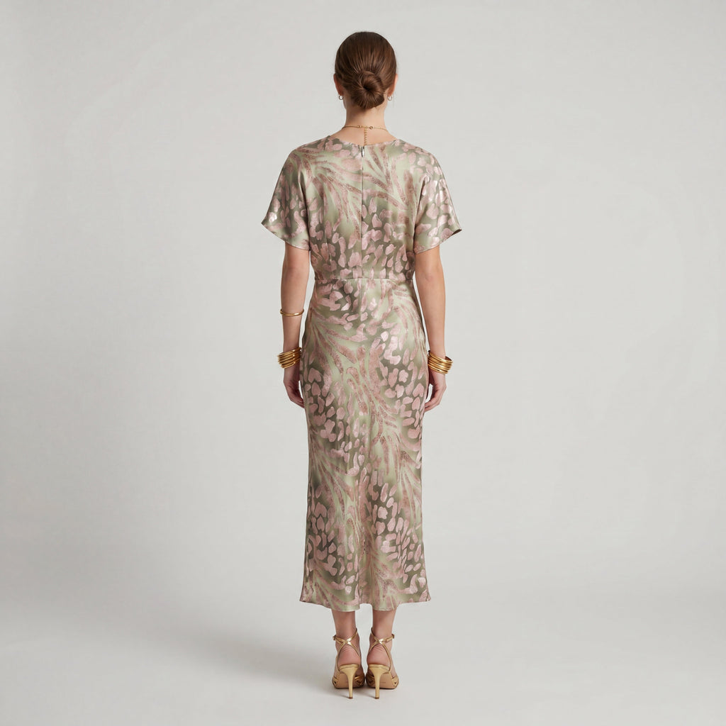 CASANDRA™ | VESTIDO MIDI TONO COBRE