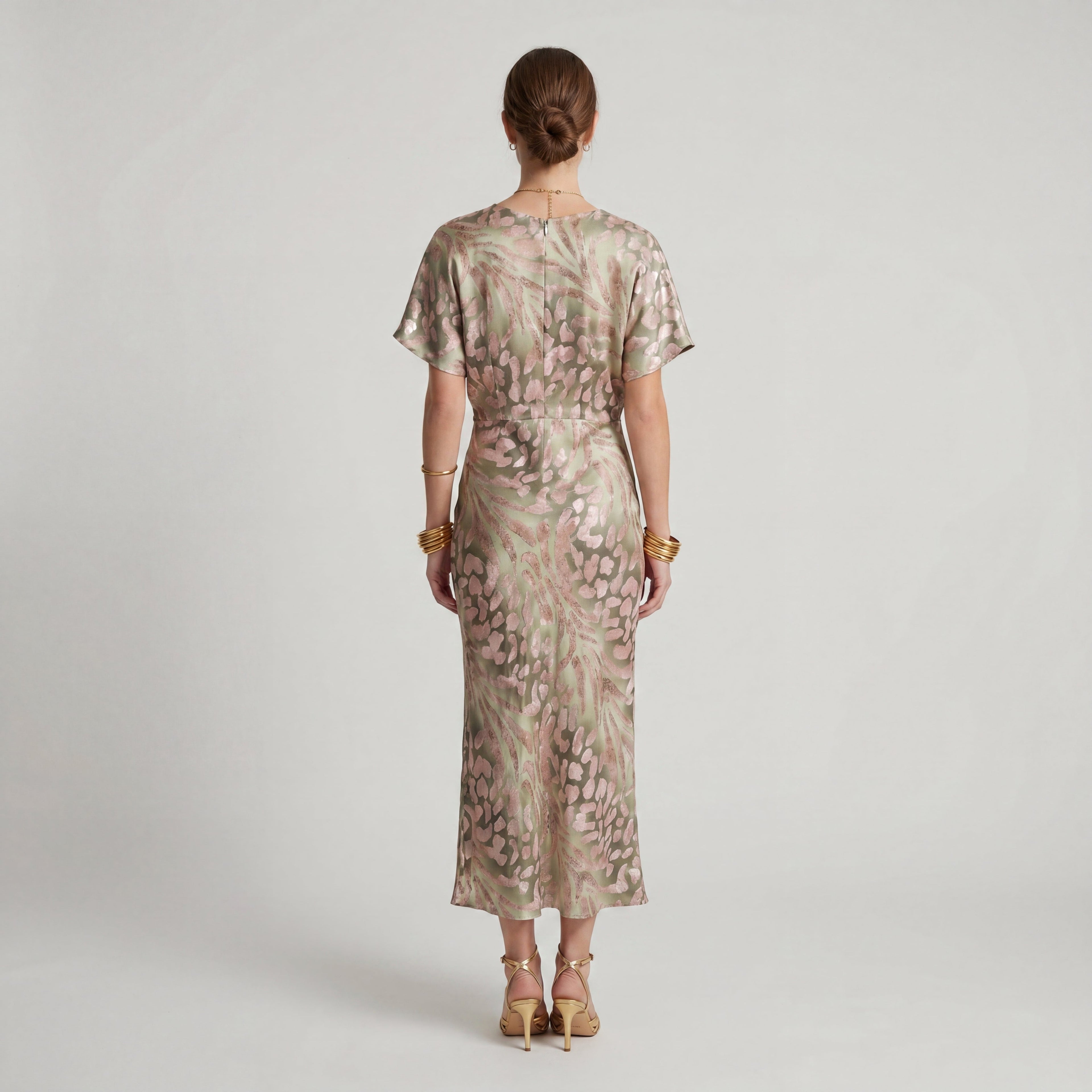 CASANDRA™ | VESTIDO MIDI TONO COBRE