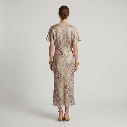 CASANDRA™ | VESTIDO MIDI TONO COBRE