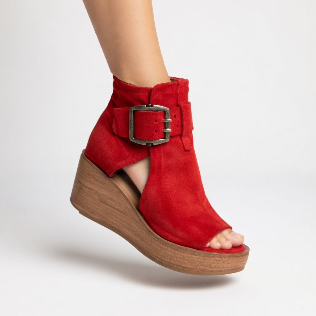 CELESTE™ | BOTINES ABIERTOS CON CUÑA DE DISEÑO MODERNO