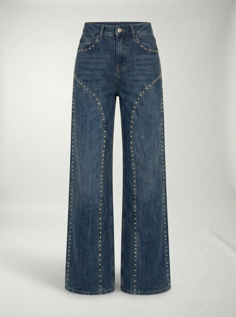 Vaqueros Rectos Detalle STRASS