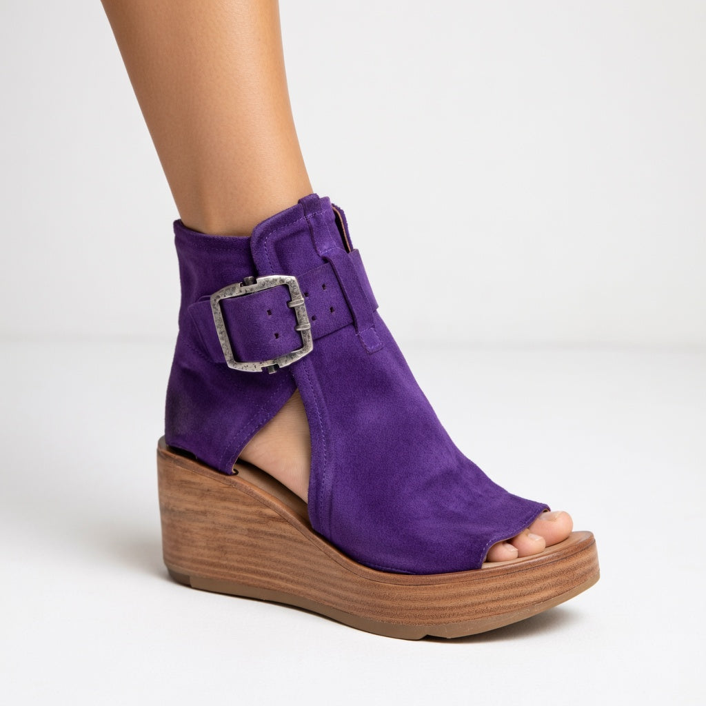 CELESTE™ | BOTINES ABIERTOS CON CUÑA DE DISEÑO MODERNO