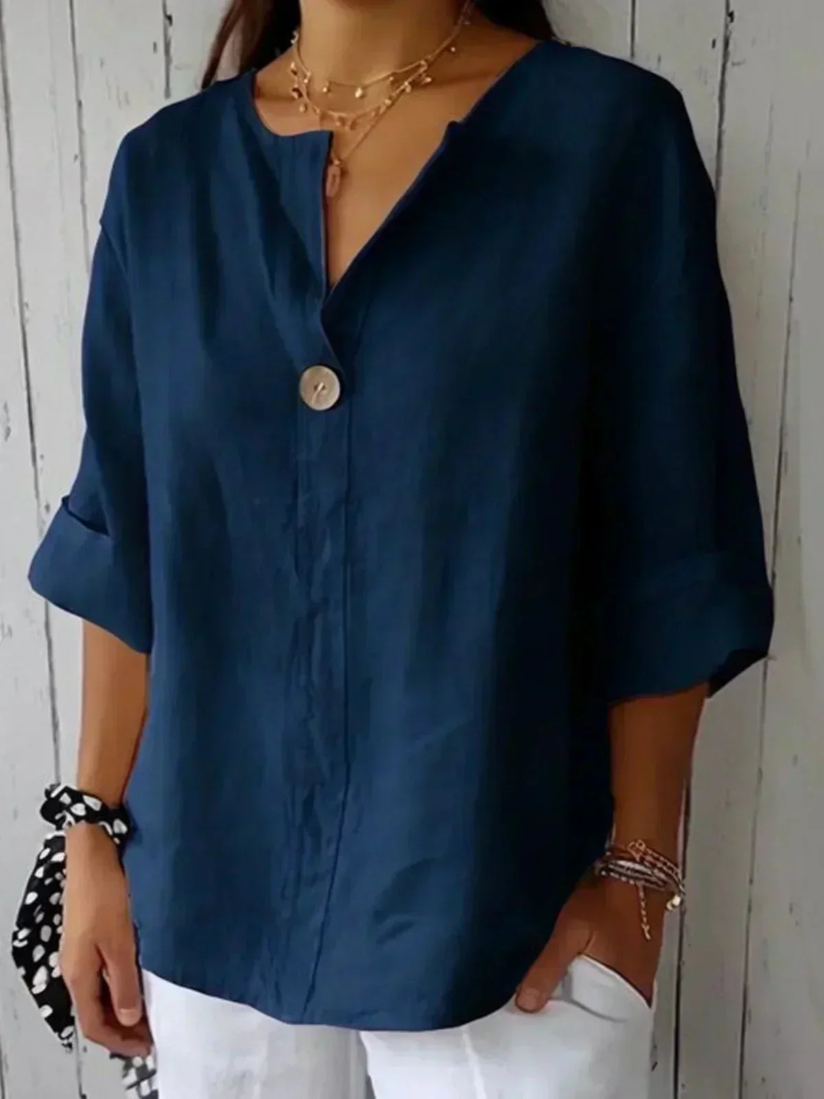 GEMMA | TOP HOLGADO CON CUELLO EN V