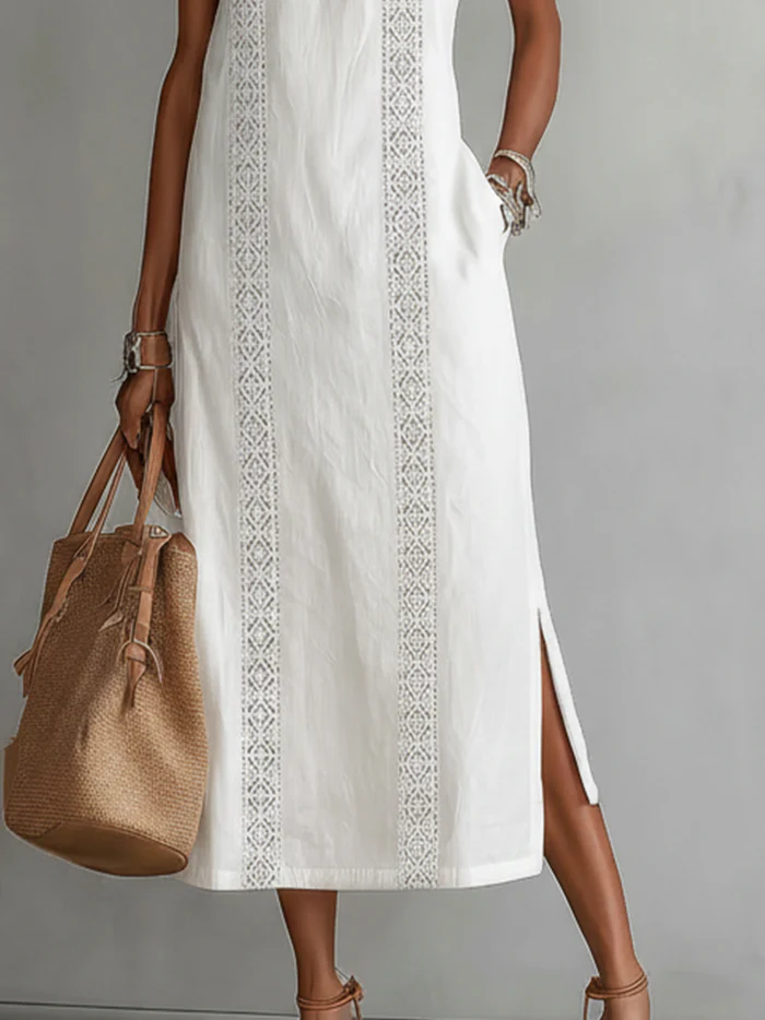JIMENA | VESTIDO MIDI CON CUELLO MAO