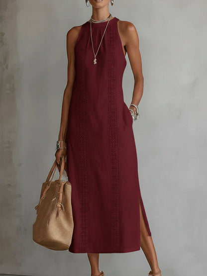 JIMENA | VESTIDO MIDI CON CUELLO MAO